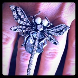Large dragonfly decorative statement ring.